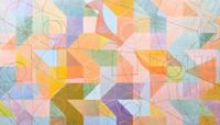 Massive Tony Robbin Geometric Painting, 106W - Sold for $5,120 on 12-03-2022 (Lot 541).jpg